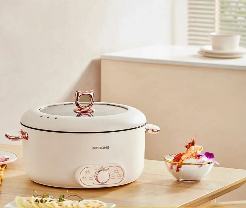 Nồi lẩu điện 6L kèm xửng hấp, chống dính