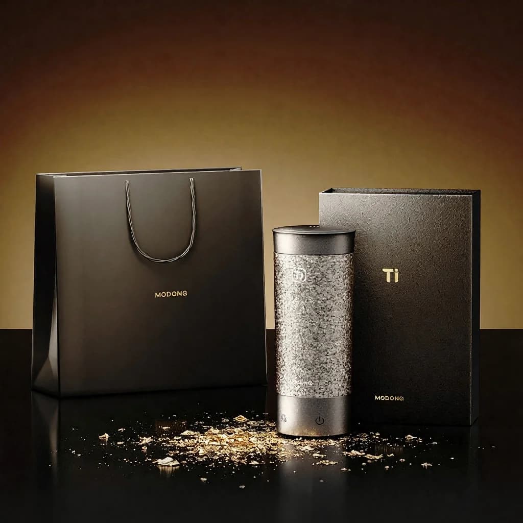 Cốc Đun Nước Điện Titanium Di Động 350ml Hộp Quà