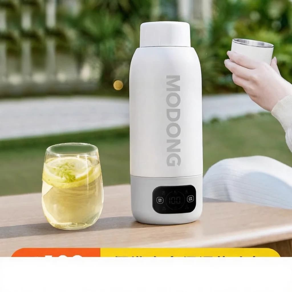 Cốc ấm đun nước du lịch điện di động 600ml, ruột thép không gỉ 316