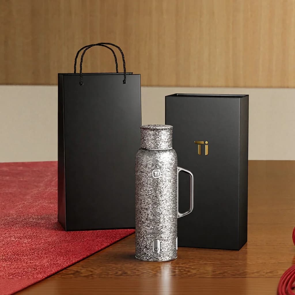 Cốc giữ nhiệt titanium nguyên chất có hiển thị nhiệt độ, 601-700ml