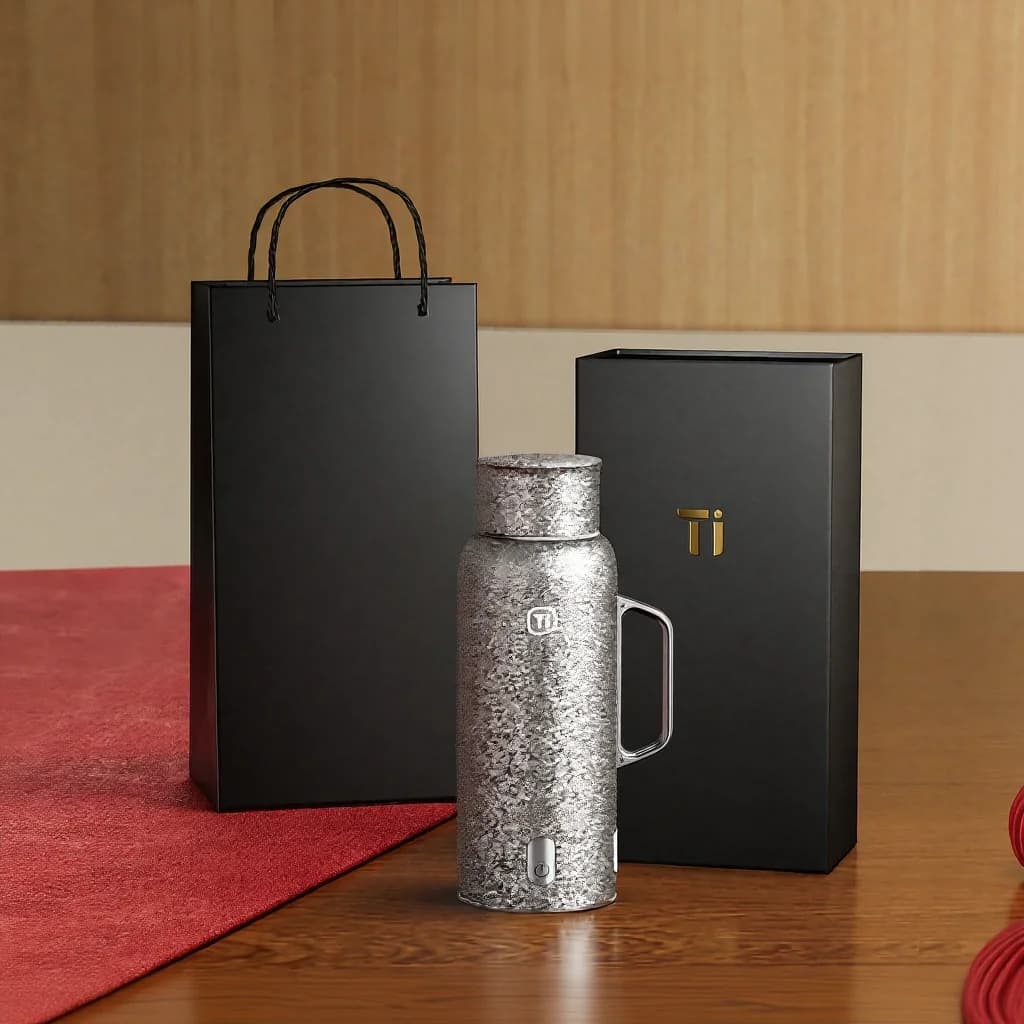 Cốc giữ nhiệt titanium nguyên chất có hiển thị nhiệt độ, 601-700ml