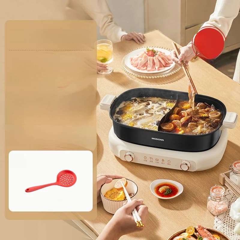Nồi lẩu điện chia ngăn 7L, điều chỉnh nhiệt kép