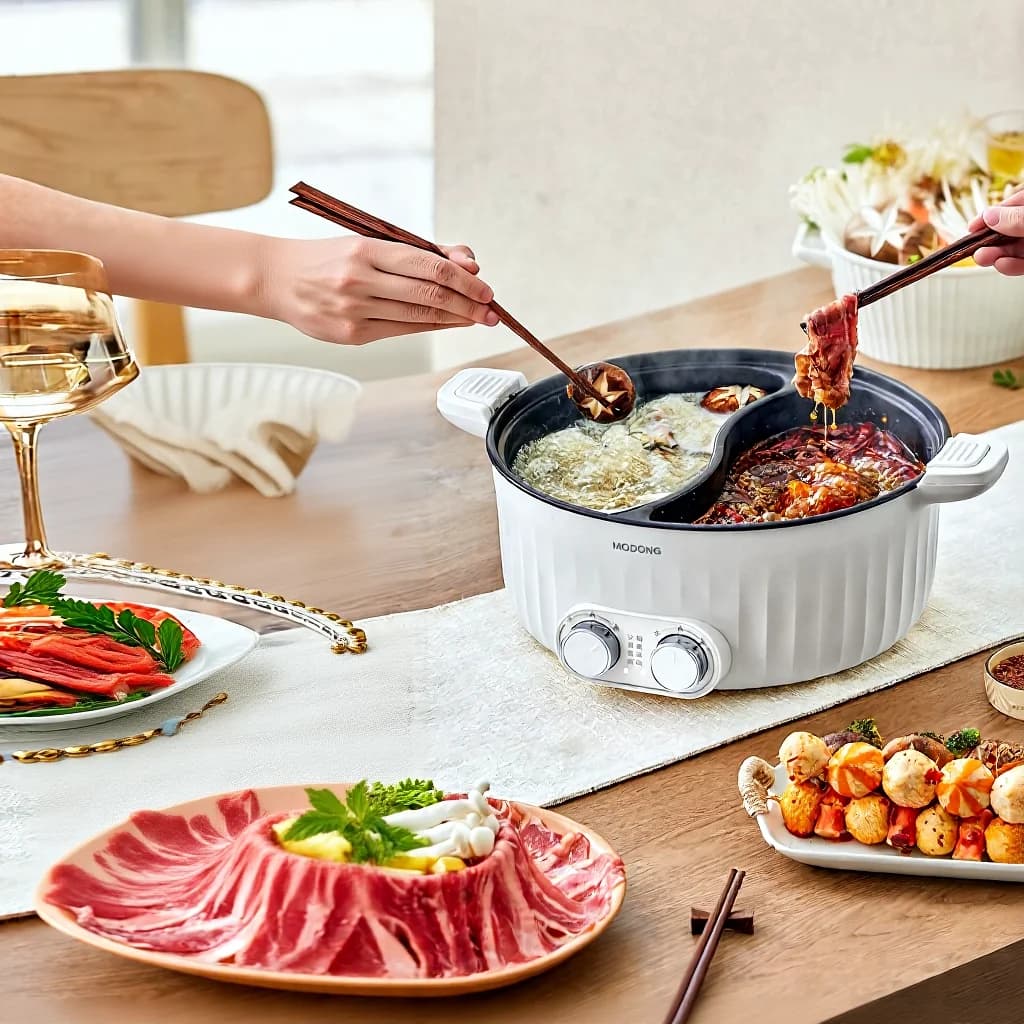 Nồi lẩu điện 2 vùng 6L 7L 8L điều khiển cảm ứng