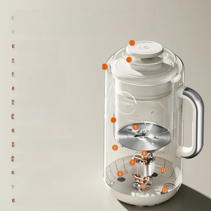 Máy xay gia nhiệt dung tích 1.2L, điều khiển cảm ứng, thép không gỉ