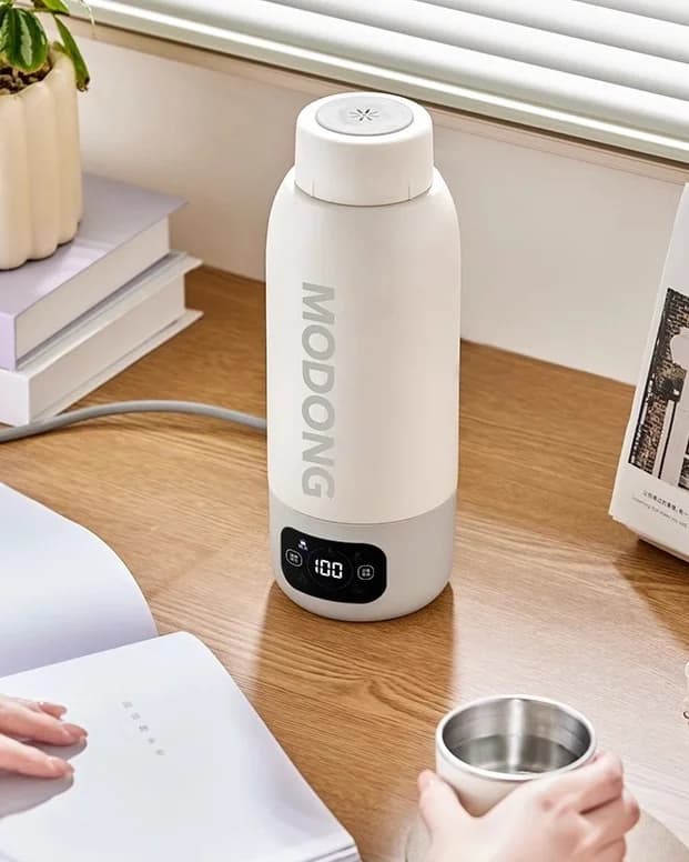Cốc ấm đun nước điện du lịch cầm tay 600ml, lót 316 thép không gỉ