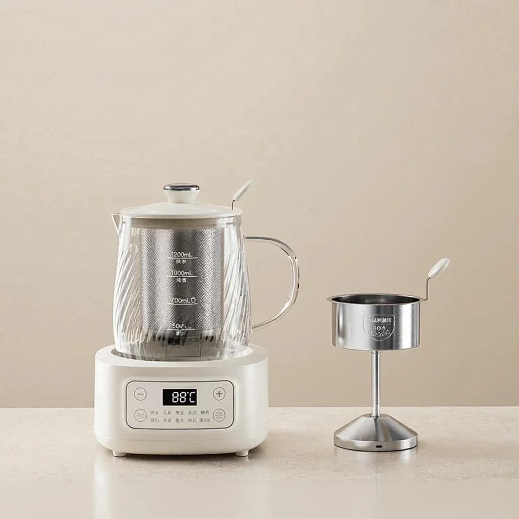 Nồi điện thủy tinh 1.2L điều chỉnh nhiệt độ