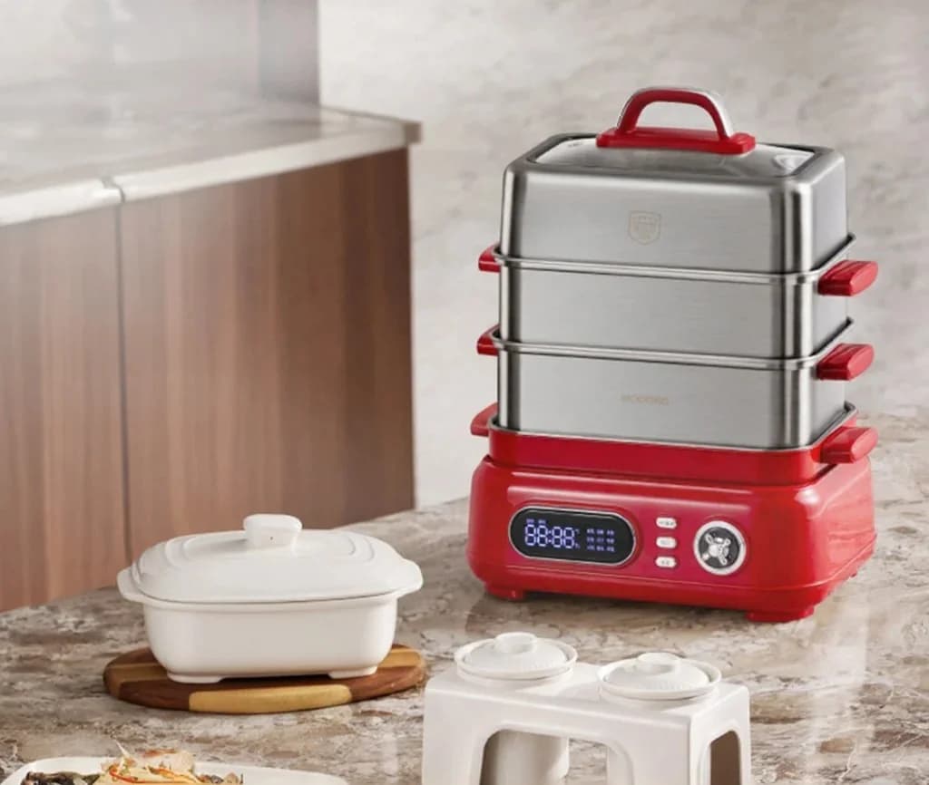 Nồi hấp điện inox 18L 24L 2 hoặc 3 tầng
