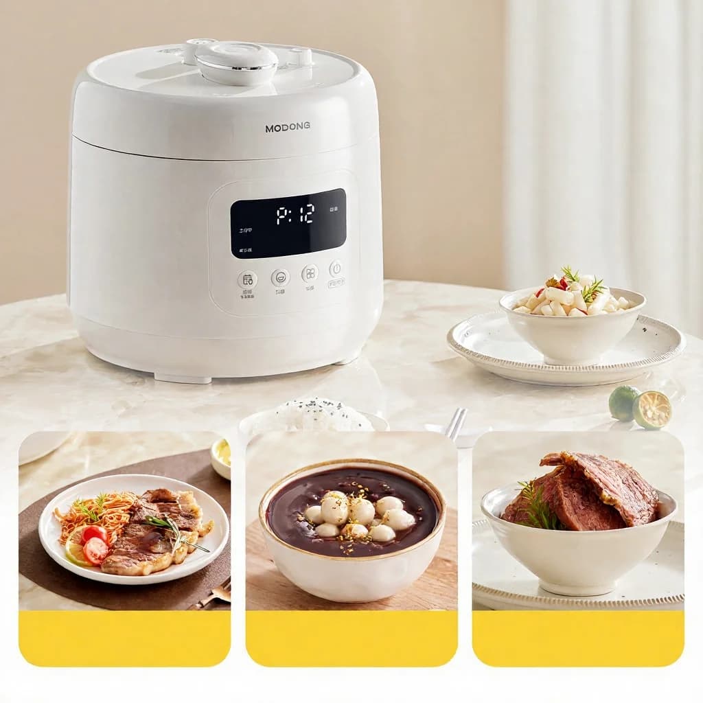 Nồi áp suất điện 4L với lòng nồi phủ gốm, 800W, hẹn giờ 17-24H