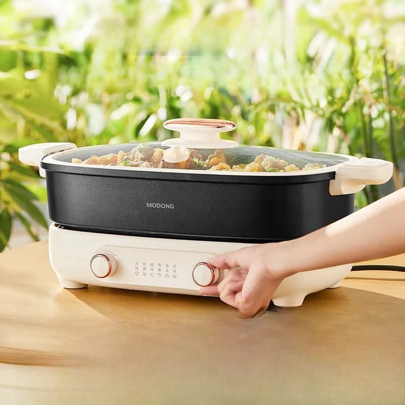 Nồi lẩu điện chia ngăn 7L, điều khiển nhiệt độ độc lập hai vùng