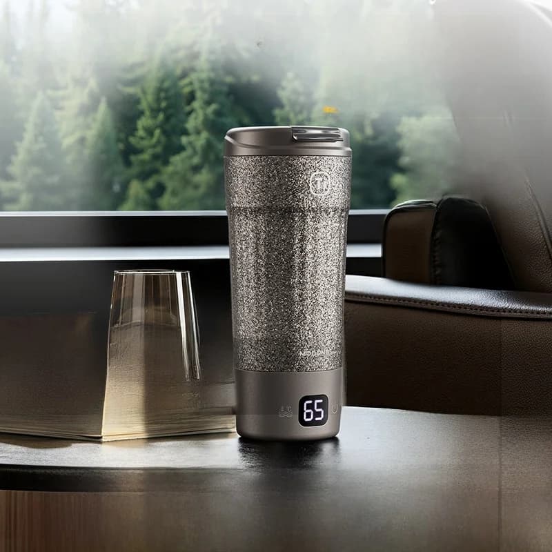 Cốc đun nước điện titanium cầm tay 400ml hiển thị nhiệt độ