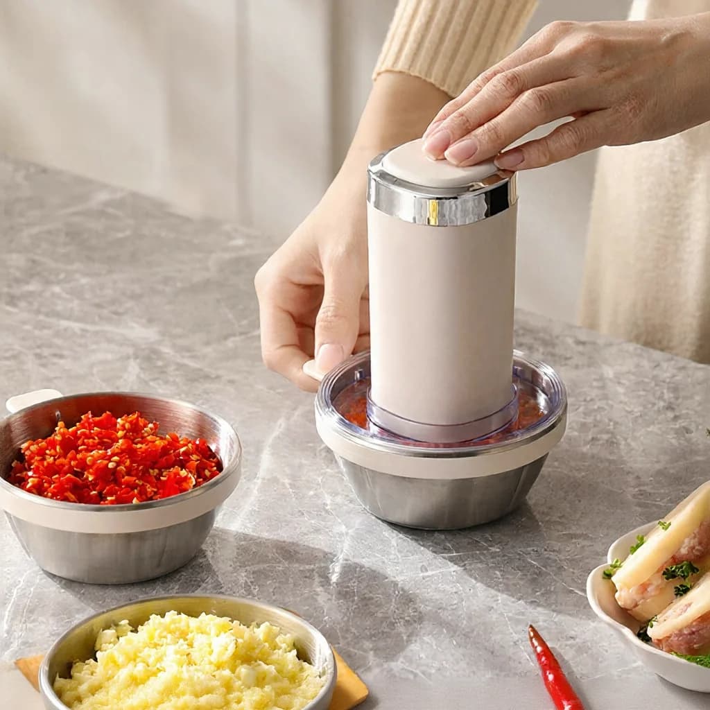 Máy Xay Thịt Điện Cho Sơ Chế Tại Nhà, 2 Tốc Độ, Stainless Steel