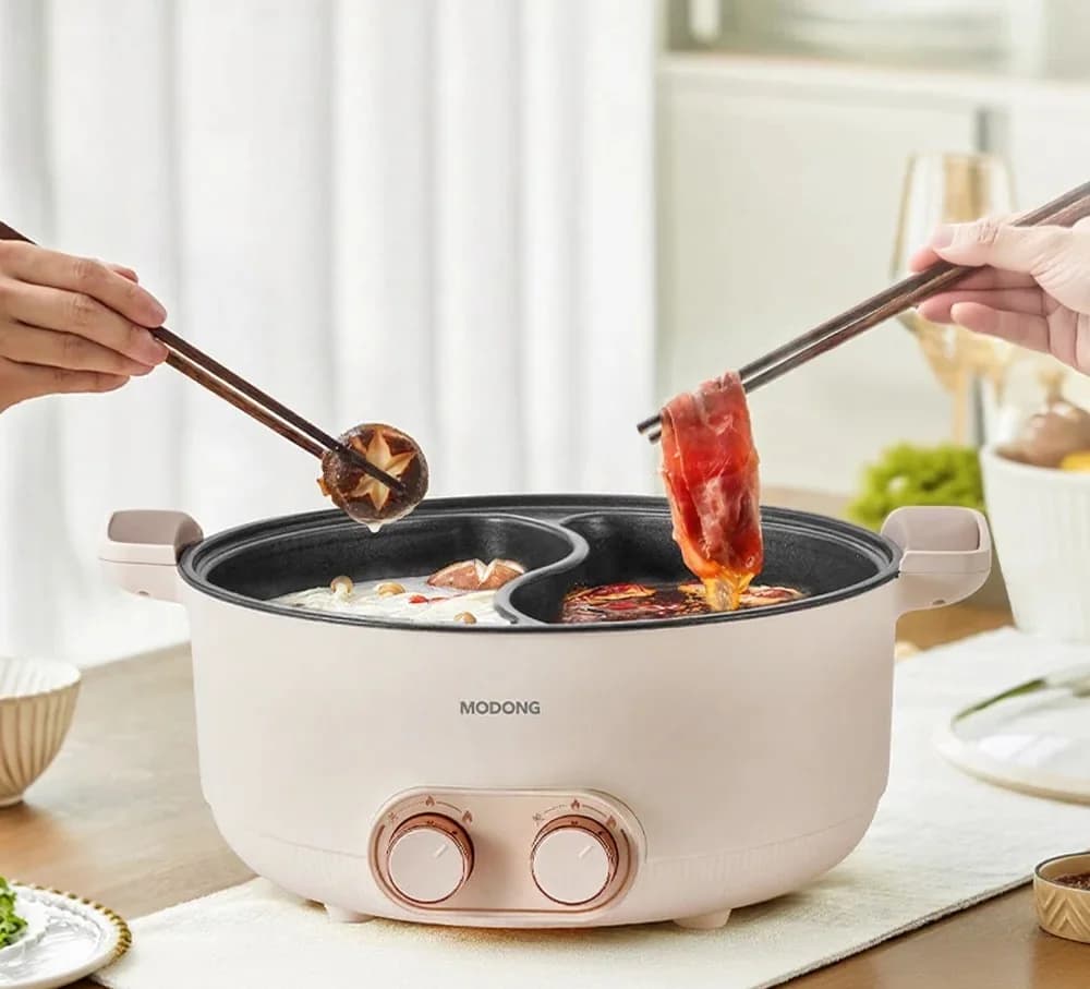 Nồi lẩu điện hai mặt 8L cho gia đình và ký túc xá