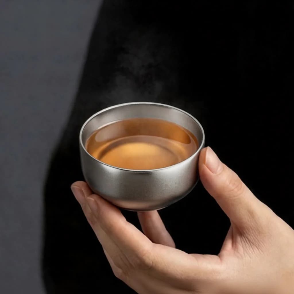 Bộ tách trà Kung Fu Titanium tinh khiết 55ml, 2 cốc