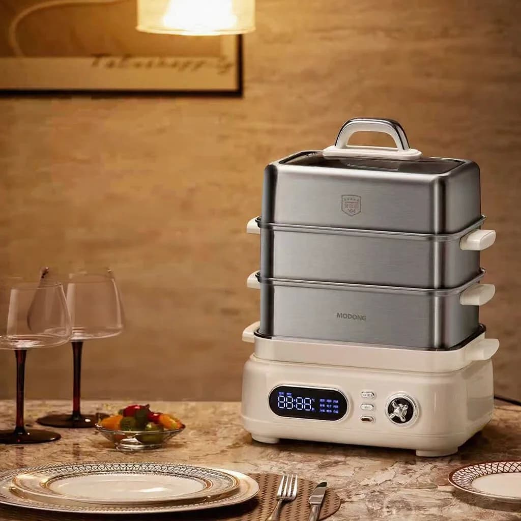 Nồi hấp điện inox 18L 24L 2 hoặc 3 tầng