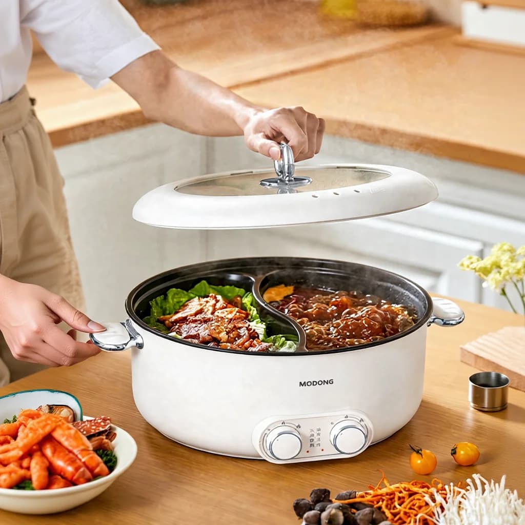 Nồi lẩu điện điều khiển kép 6L dung tích lớn chống dính