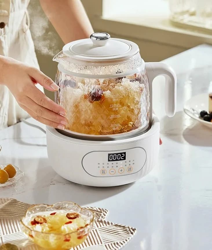Ấm nấu trà điện thân kính giữ ấm ổn nhiệt