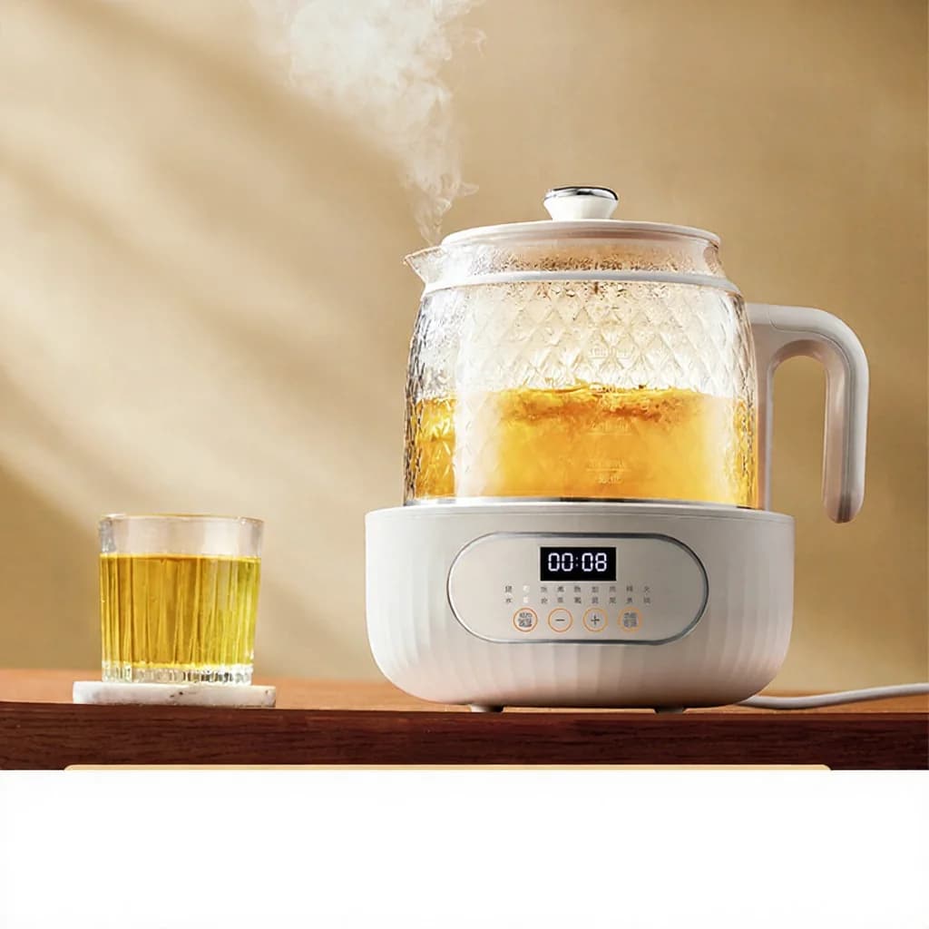 Bình đun điện thủy tinh hai lớp chống bỏng