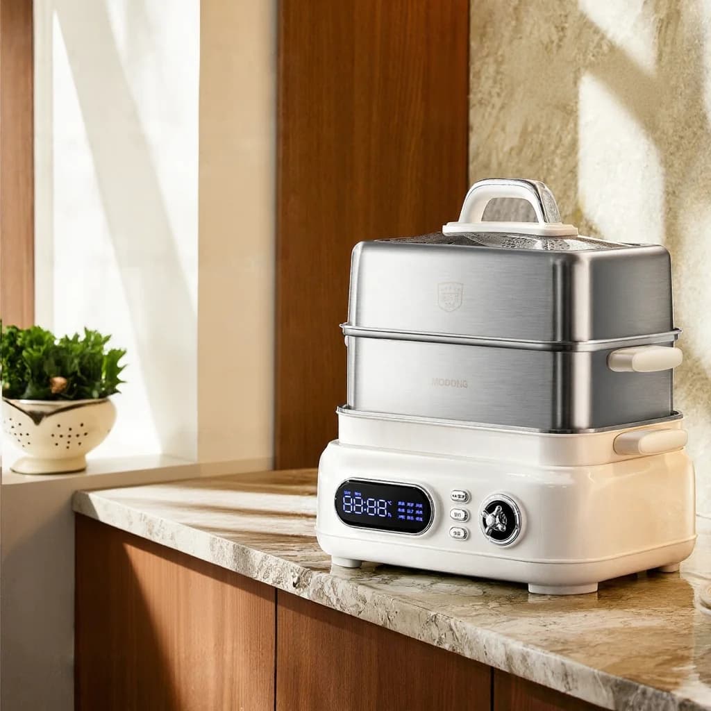 Nồi hấp điện bằng thép không gỉ 18L 24L 2 hoặc 3 tầng