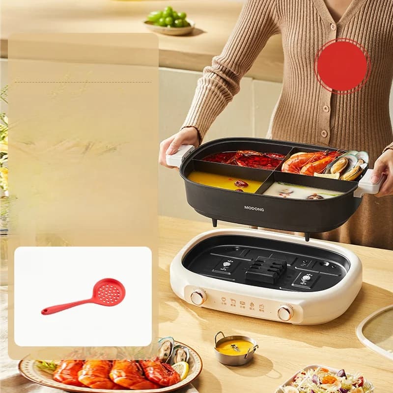 Nồi lẩu điện chia ngăn 7L, điều chỉnh nhiệt kép