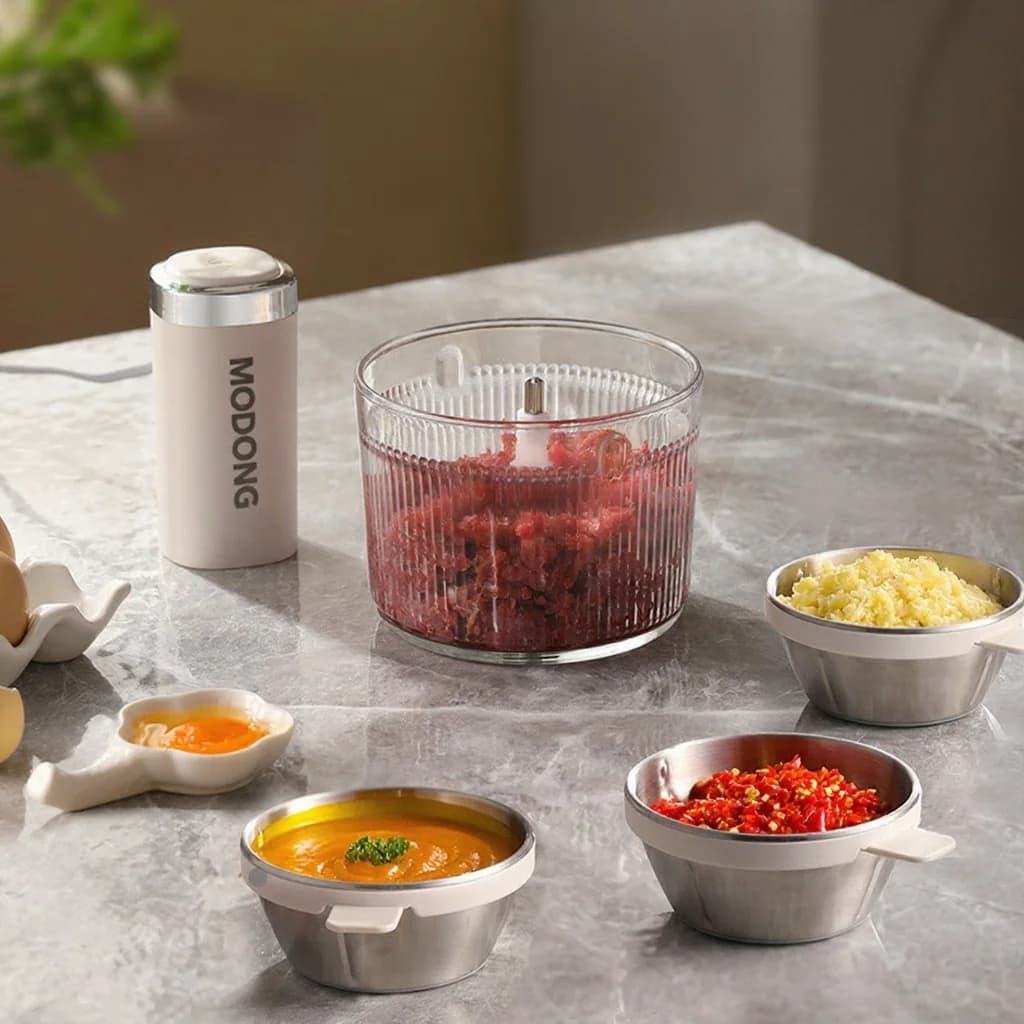 Máy Xay Thịt Điện Cho Sơ Chế Tại Nhà, 2 Tốc Độ, Stainless Steel