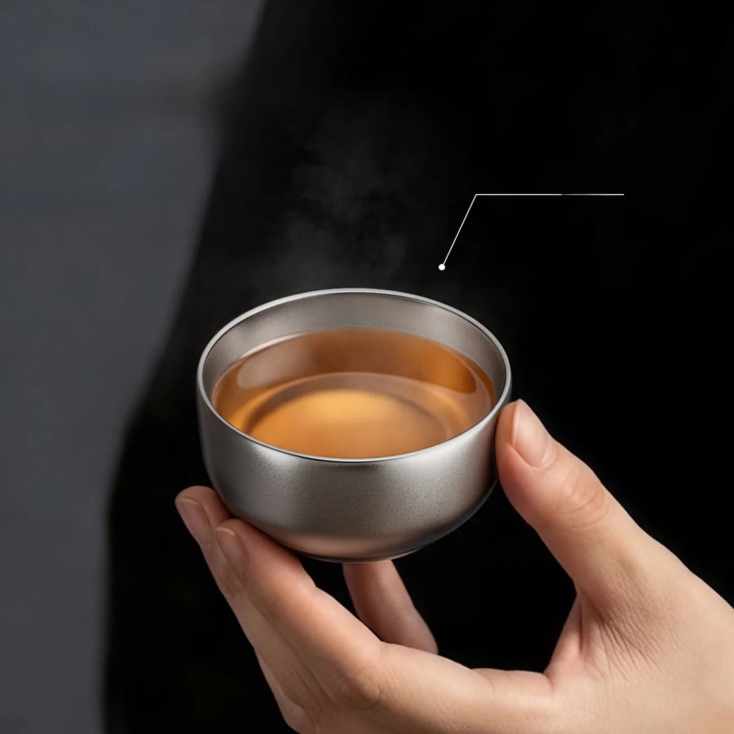 Bộ chén trà Gongfu bằng titanium nguyên chất 55ml, thủ công, hoàn thiện trơn