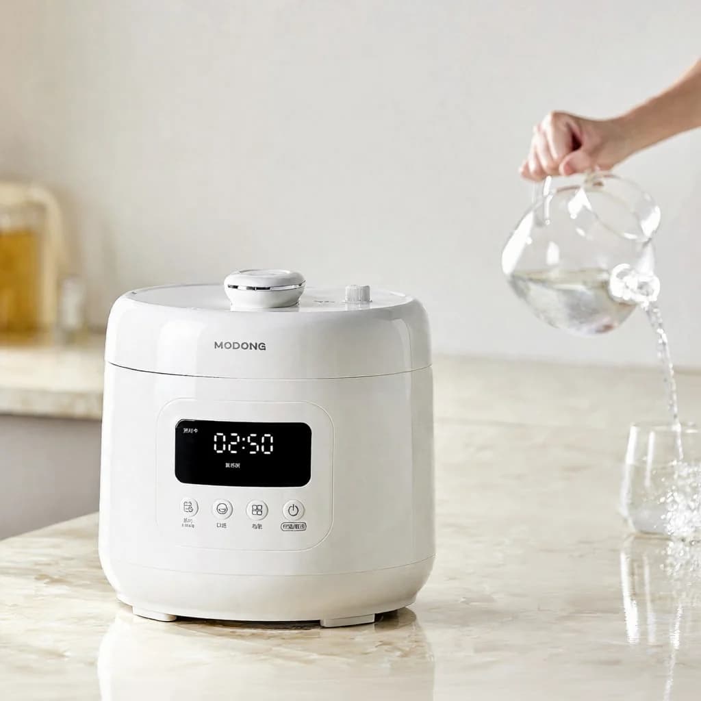 Nồi áp suất điện 4L với lòng nồi phủ gốm, 800W, hẹn giờ 17-24H