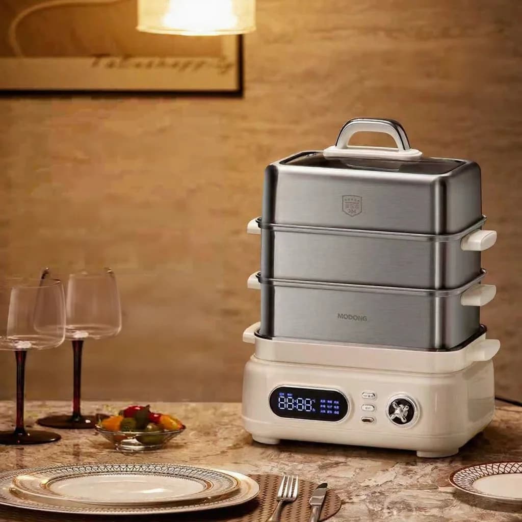 Nồi hấp điện inox 3 tầng 18L 220V 1500W