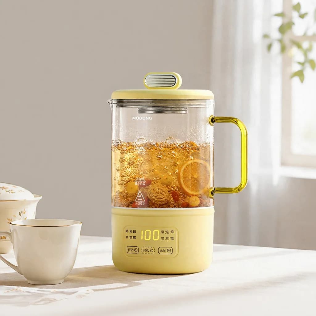 Ấm điện thủy tinh 600ml 500W giữ ấm và hẹn giờ