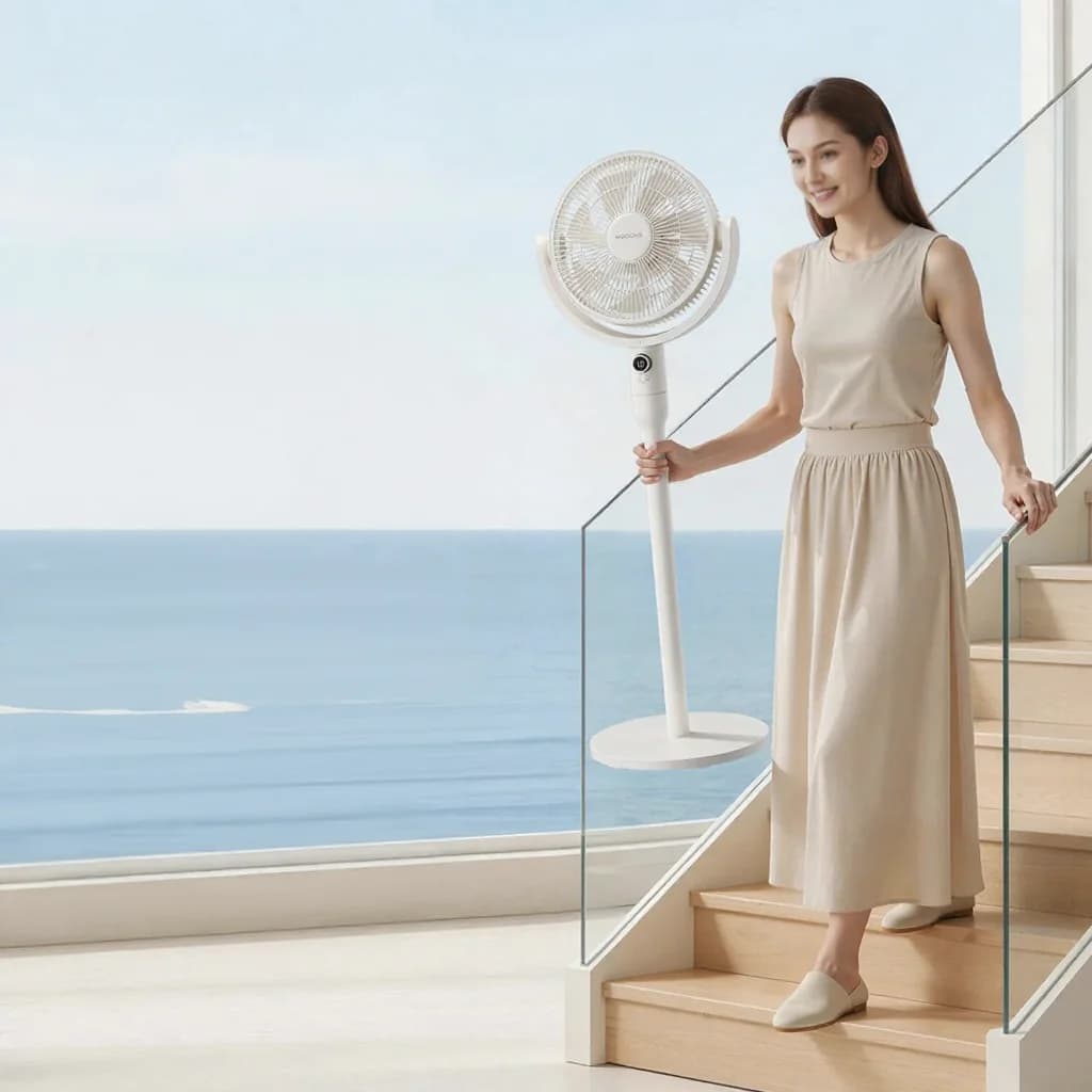 Quạt tuần hoàn không khí để bàn có điều khiển giọng nói và xoay
