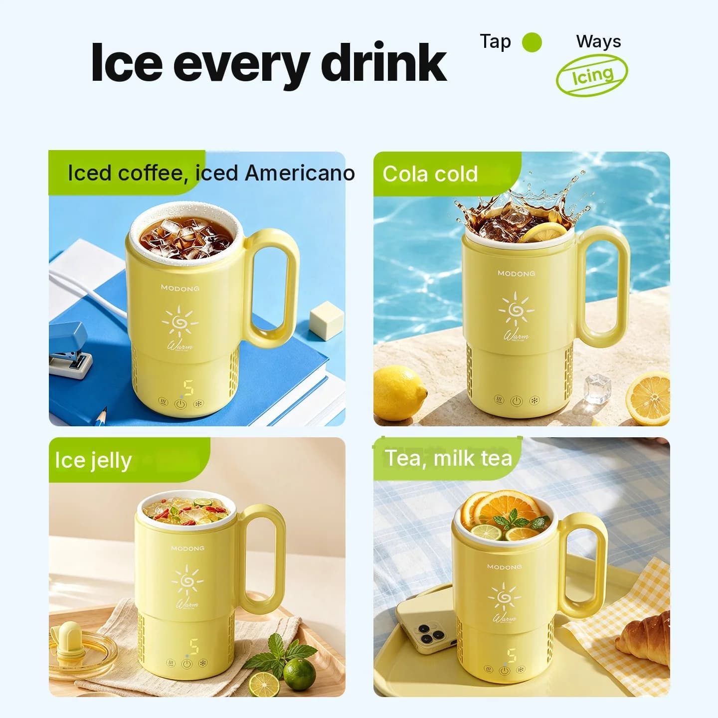 Cốc làm mát và giữ ấm mini 450mL 36W điều khiển cảm ứng