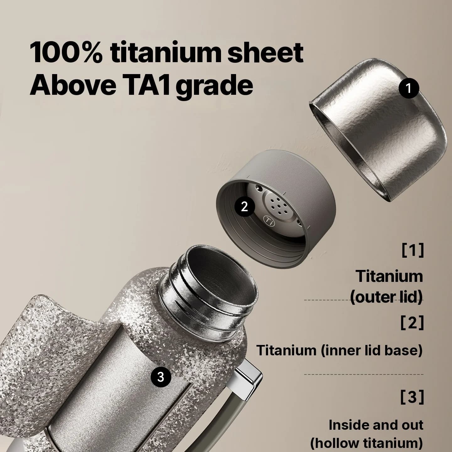 Cốc đun nước điện titanium 1L dùng cho ô tô và gia đình