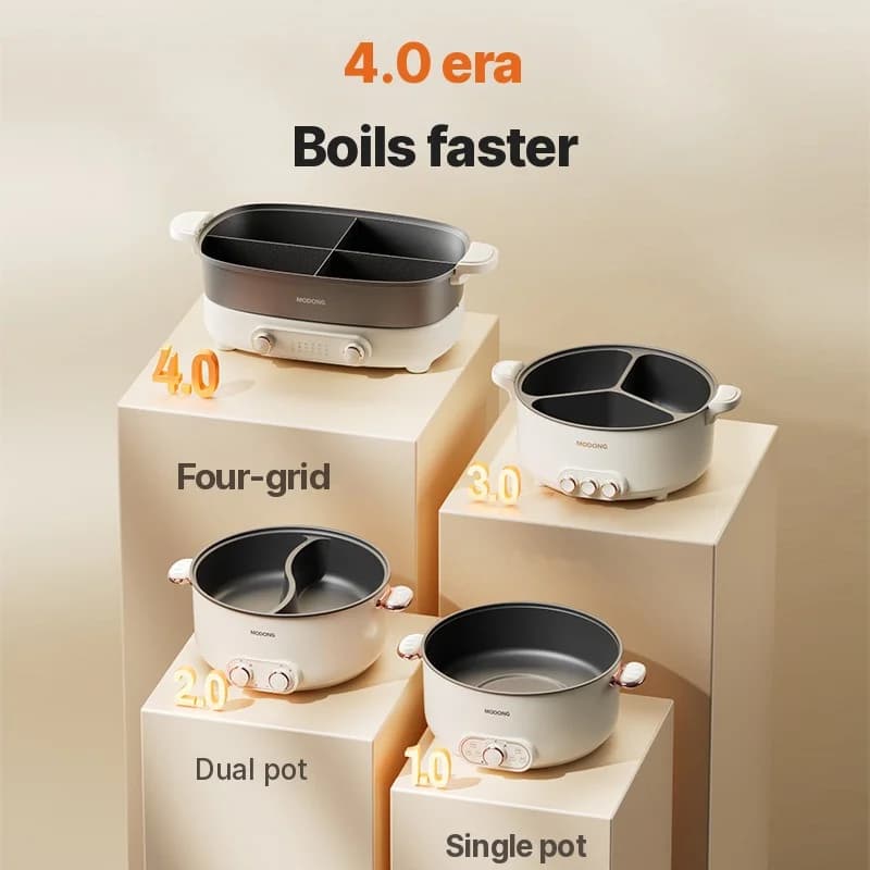 Nồi lẩu điện 7L có ngăn chia hoặc 4 ngăn, 220V, nồi chia đôi