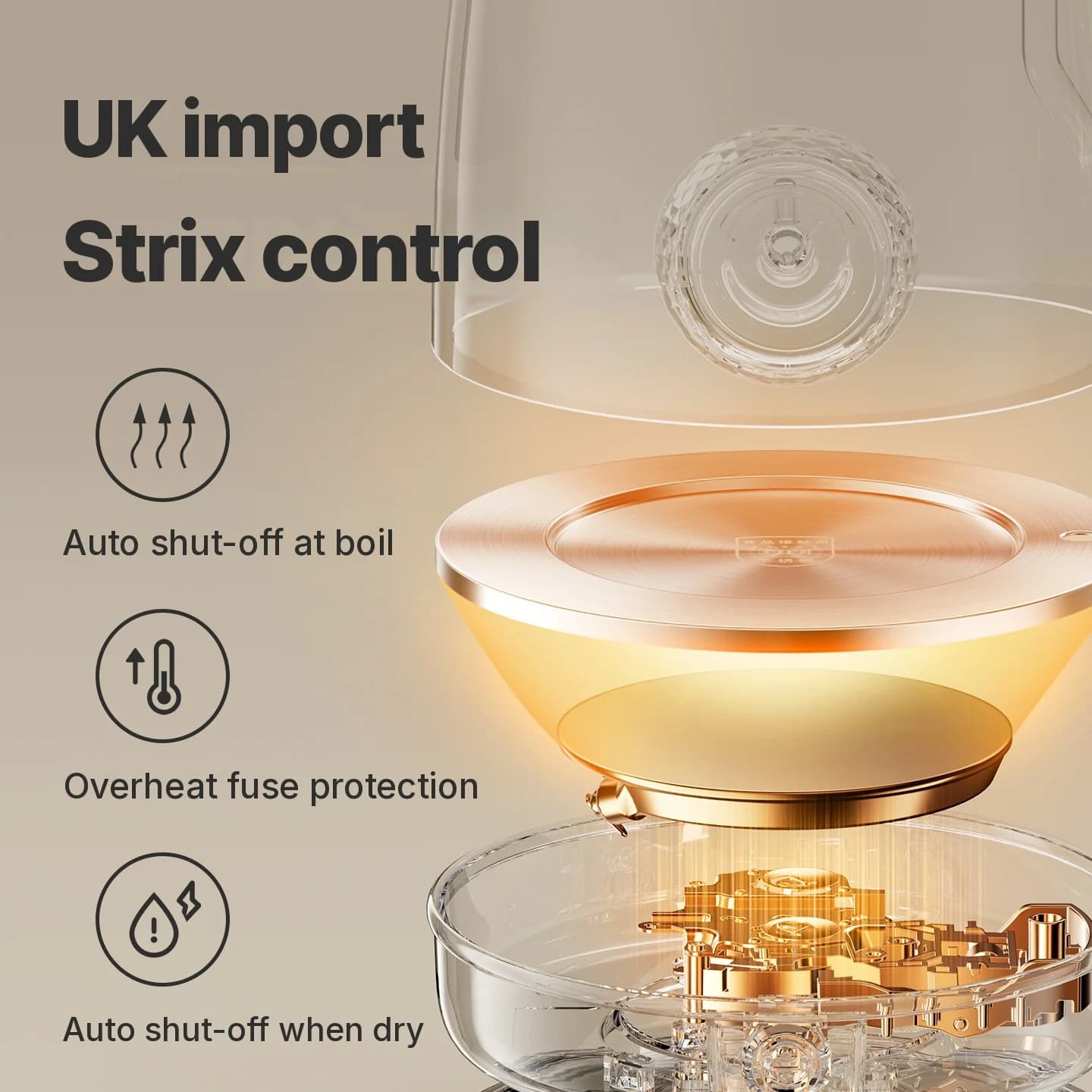 Ấm đun nước điện inox có đồng hồ nhiệt 1.8L