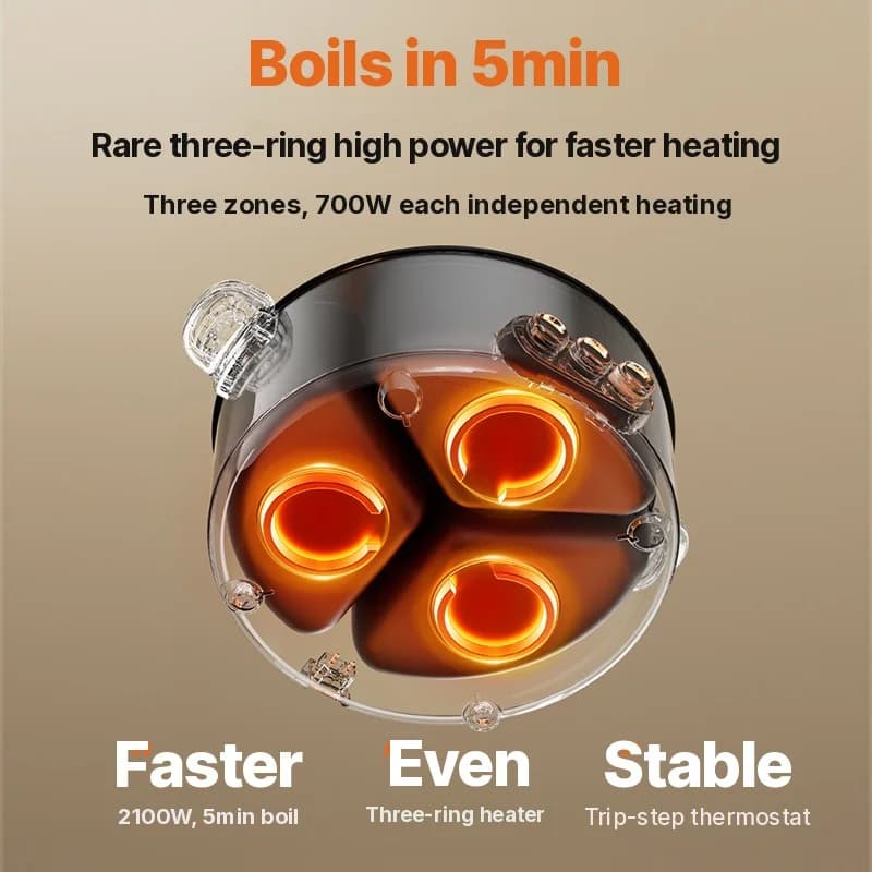 Nồi lẩu điện chia ngăn 6L-8L, 220V, 5-6 người