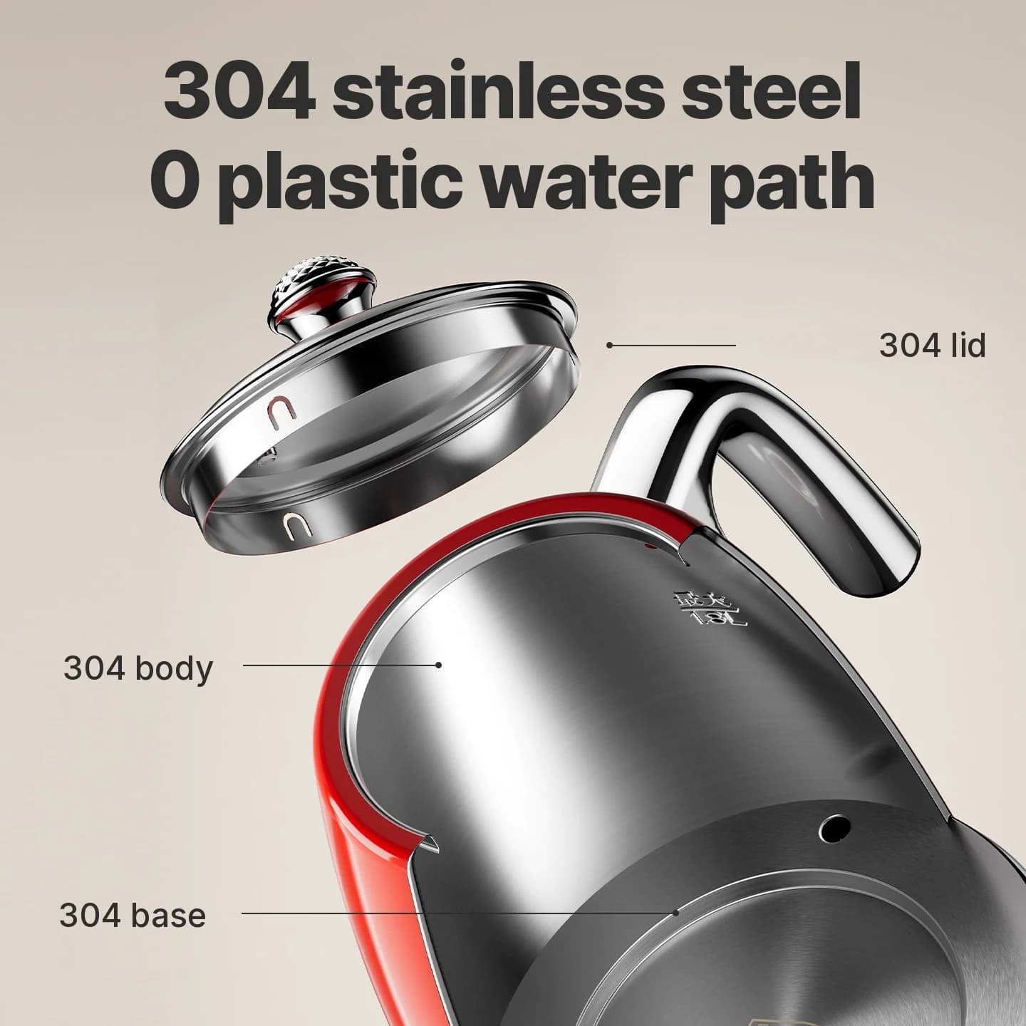 Ấm đun nước điện inox có đồng hồ nhiệt 1.8L