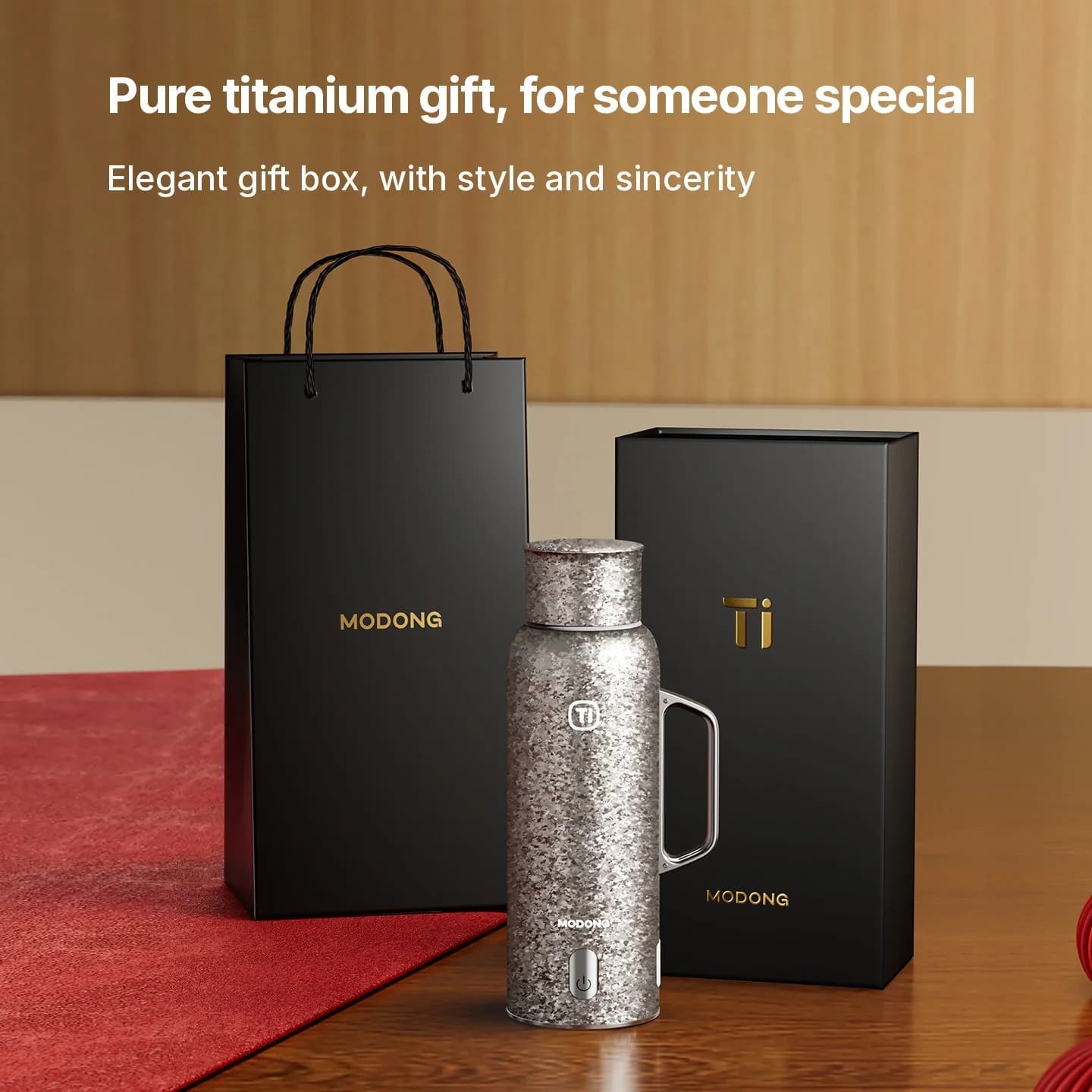 Cốc giữ nhiệt Titanium nguyên chất có hiển thị nhiệt độ, 601-700ml