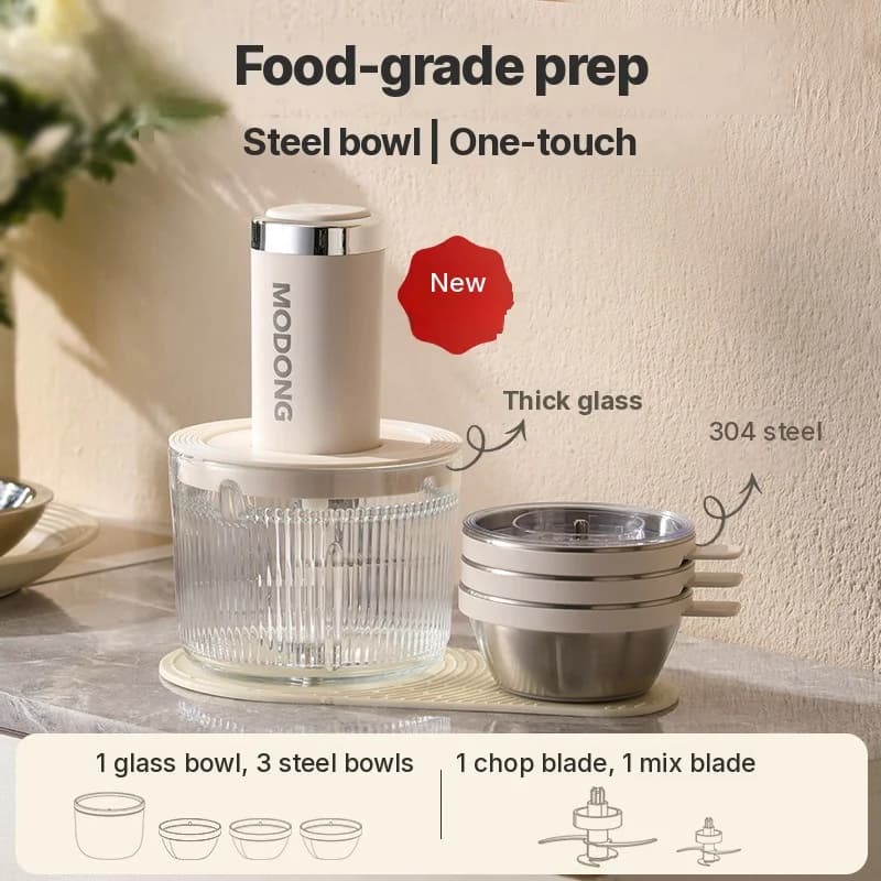 Máy xay thịt điện gia dụng, 2 tốc độ, inox