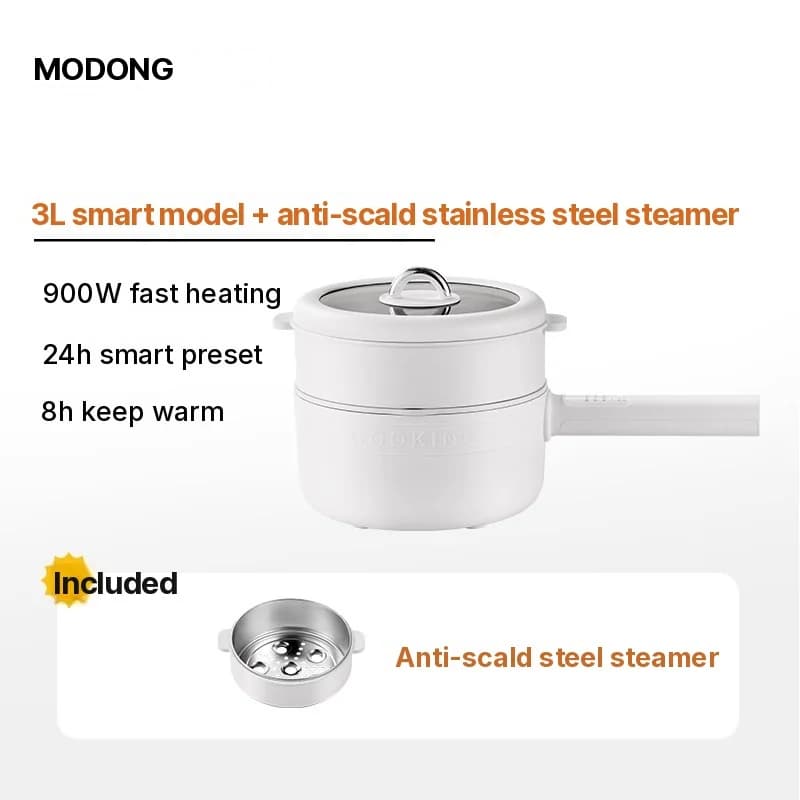 Nồi nấu điện có lòng phủ men sứ và xửng hấp
