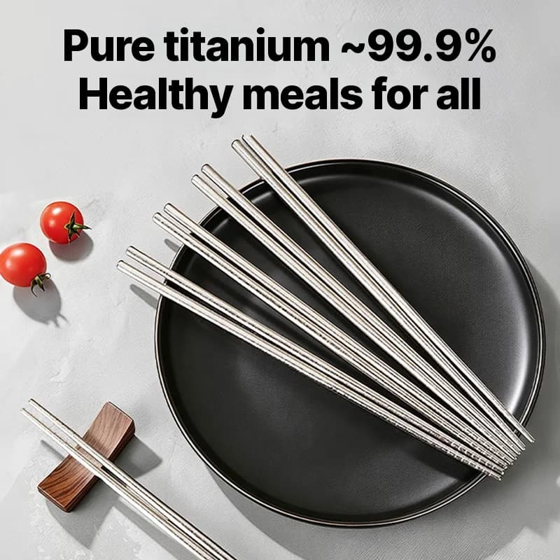 Bộ đũa Titanium tinh khiết dùng cho gia đình, 5 đôi