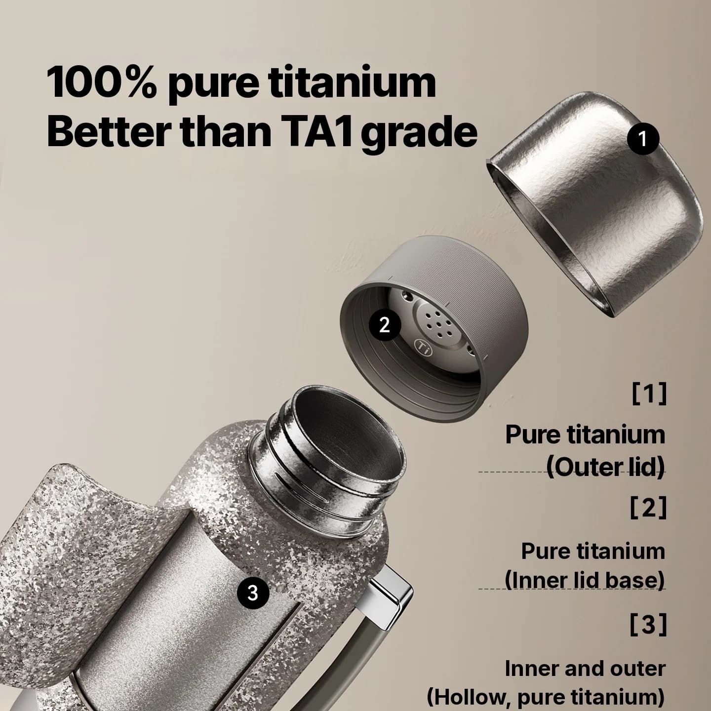 Cốc đun điện Titan nguyên chất có giữ nhiệt 1200ml