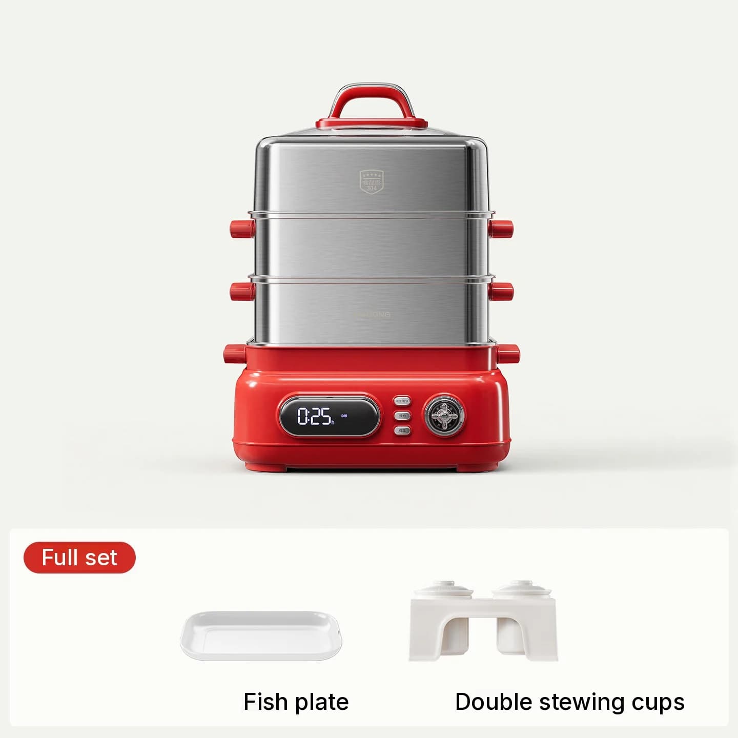 Nồi hấp điện inox 3 tầng 18L 220V 1500W