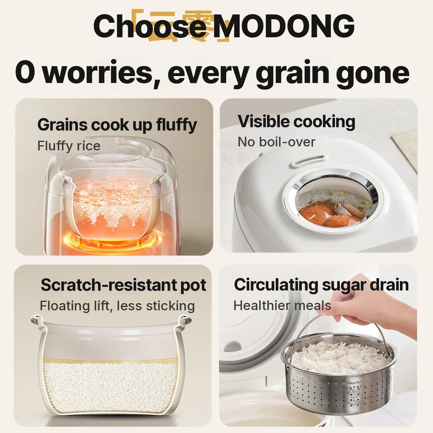 Nồi cơm điện thông minh 3L với lòng nồi phủ men gốm và hẹn giờ