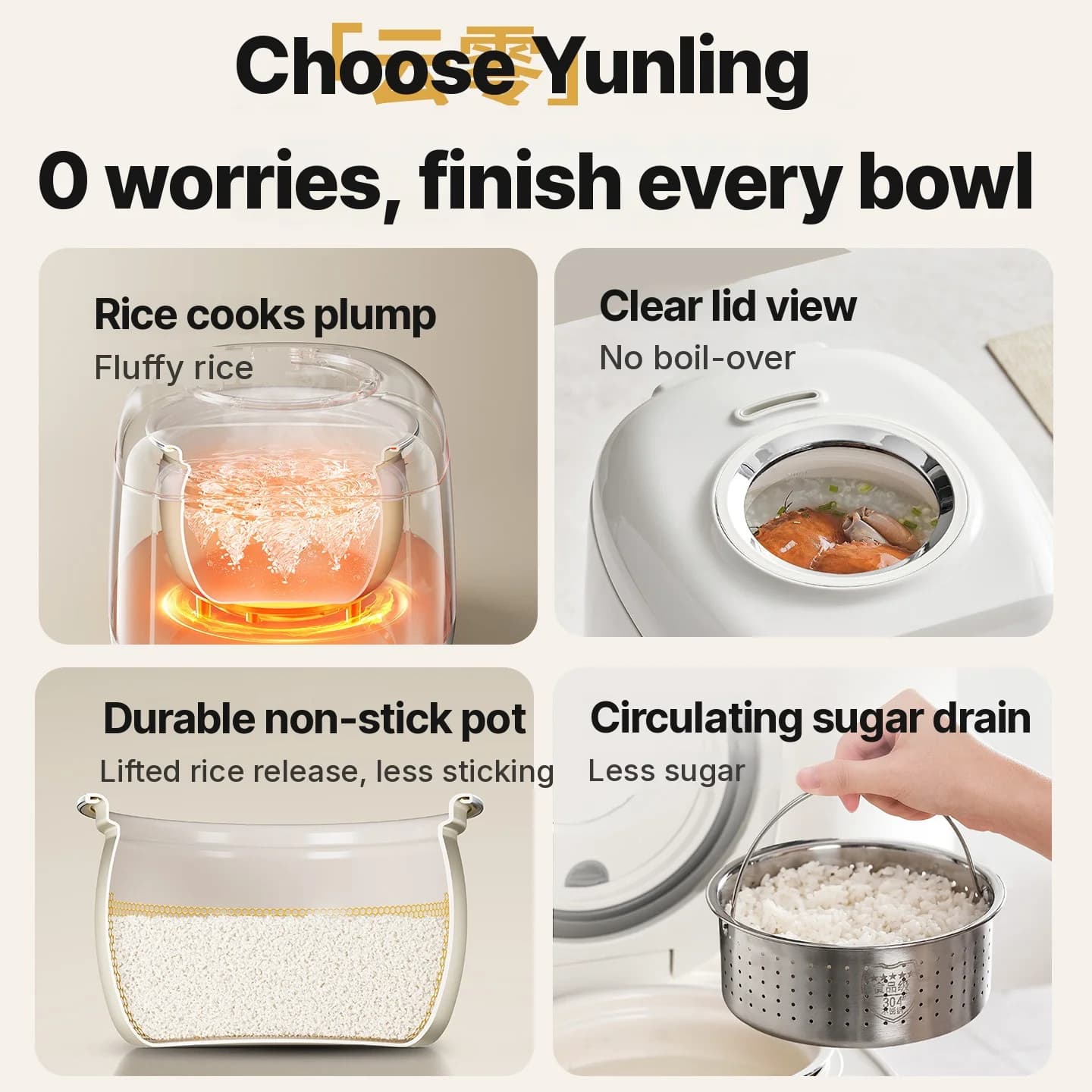Nồi cơm điện 2L có nấu ít đường và giữ ấm