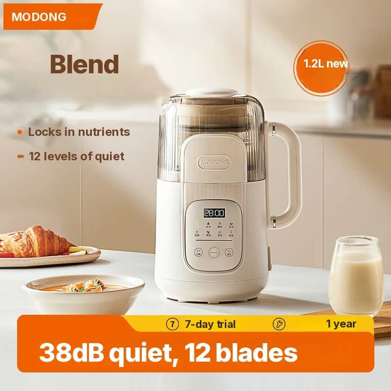 Máy xay gia nhiệt 1.2L điều khiển cảm ứng, thân kính