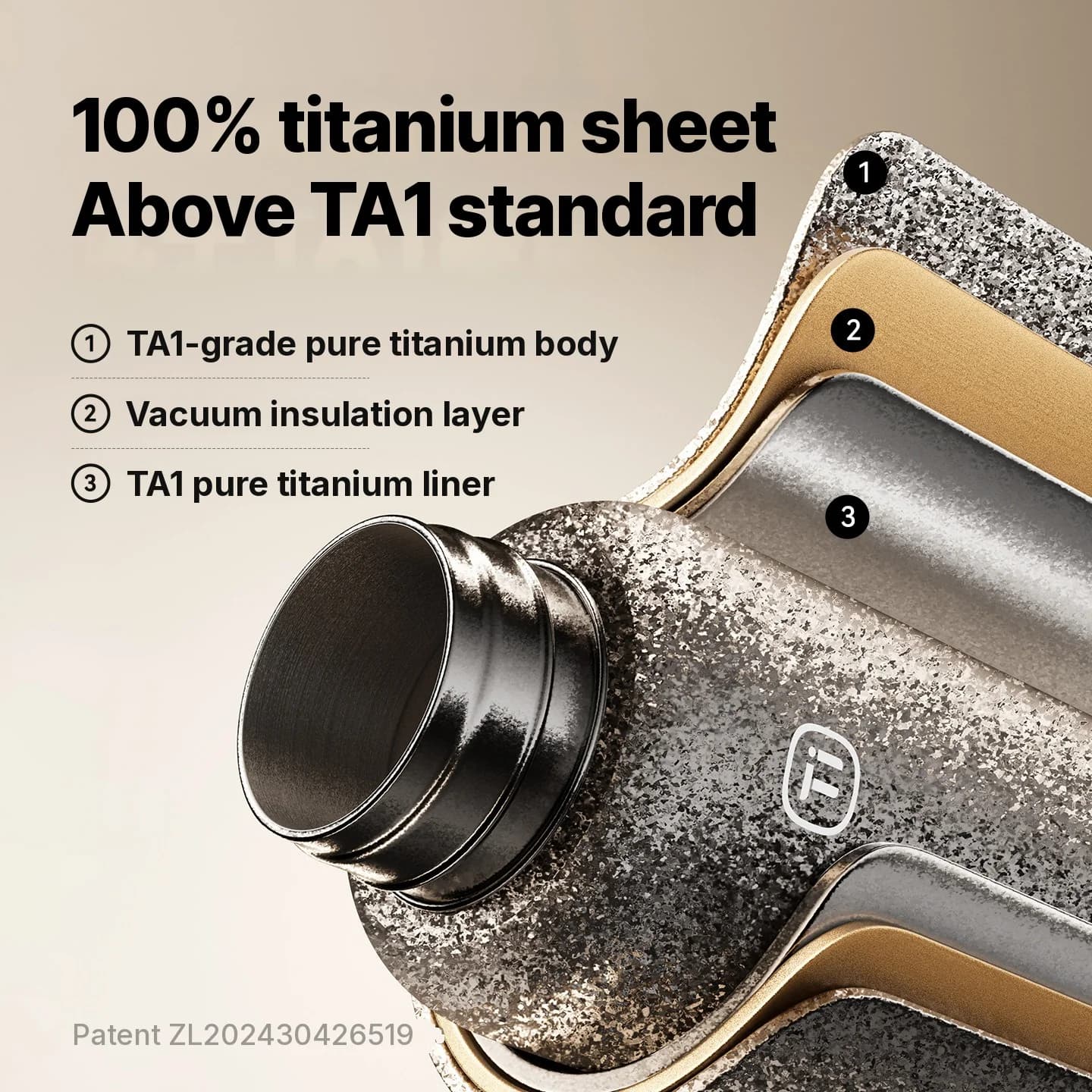 Cốc đun điện Titan nguyên chất có giữ nhiệt 1200ml