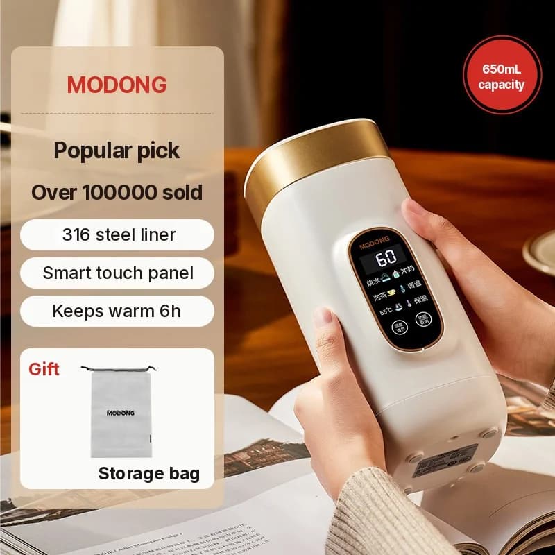 Cốc đun nước điện cầm tay có điều chỉnh nhiệt độ