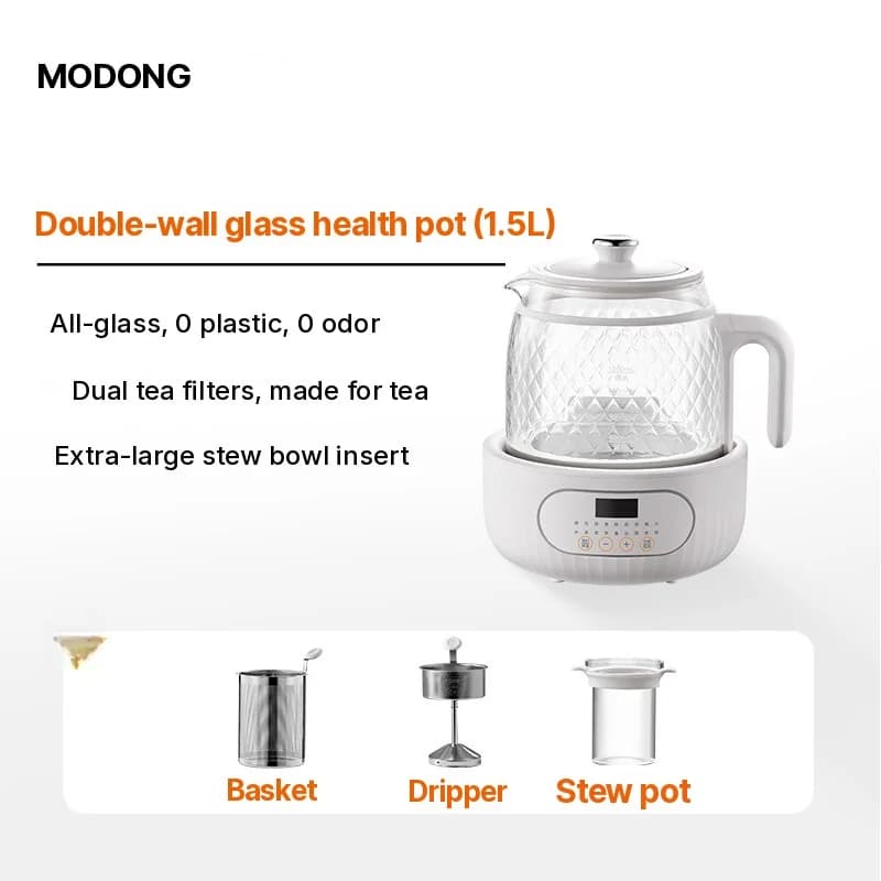 Nồi điện thủy tinh chống bỏng hai lớp