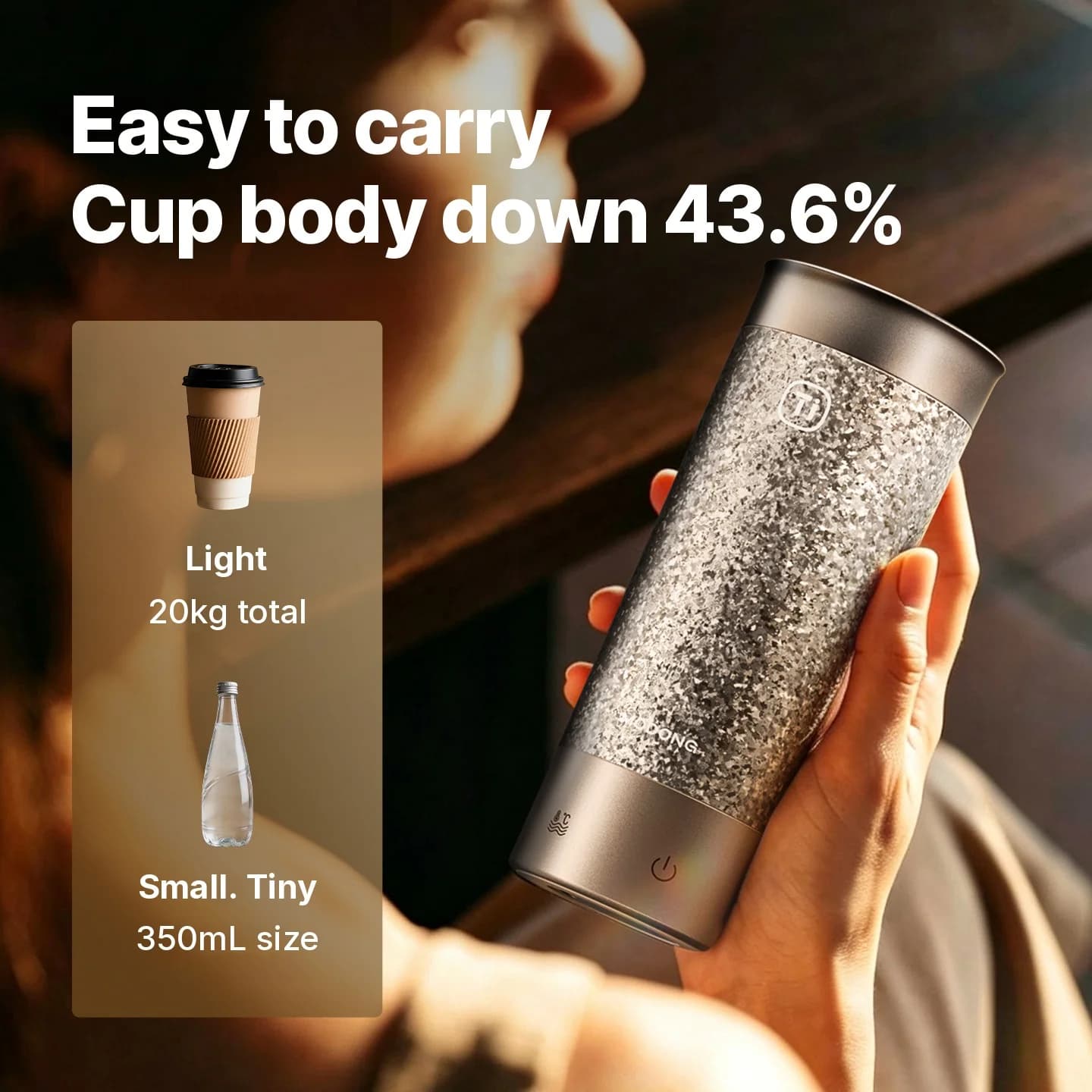 Cốc Đun Nước Điện Titanium Di Động 350ml Hộp Quà