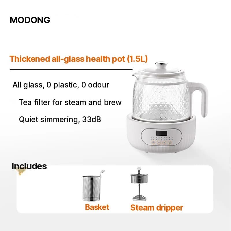 Bình đun điện thủy tinh hai lớp chống bỏng