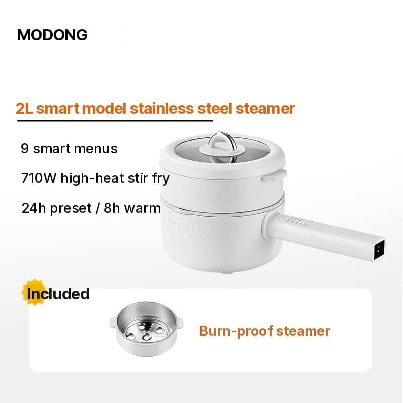 Nồi nấu điện có lòng phủ men sứ và xửng hấp